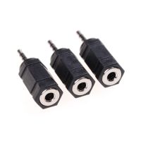 Black 3 PCS 2.5mm Male To 3.5mm Female Audio Stereo Headphones jack Adapter Plug