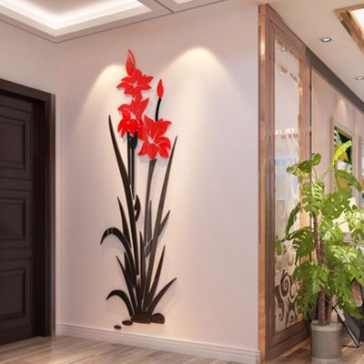 [24 Home Accessories] สร้างสรรค์ดอกทิวลิปดอกไม้อะคริลิ3d สามมิติสติ๊กเกอร์ติดผนังห้องนั่งเล่นห้องนอนตกแต่งบ้านร้านอาหารทางเข้าห้องโถง