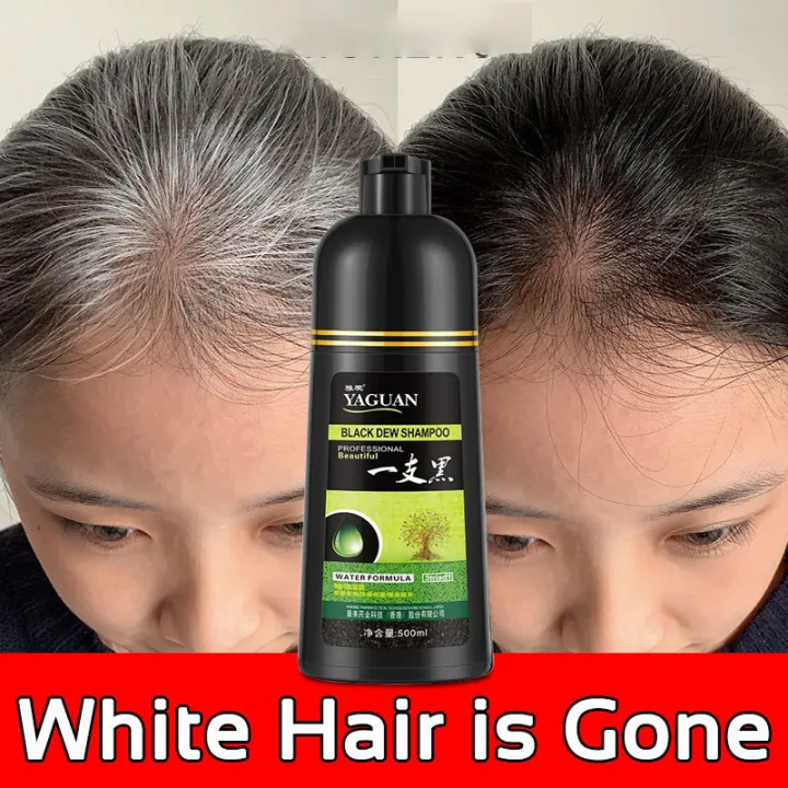 500ml Natural Black/Brown Hair Dye Shampoo Unisex Organic Hair Color  Permanent Original Natural Blackening Shampoo