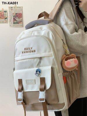 Schoolbag female ins simple and versatile Korean version of the niche backpack junior high school students girls large-capacity