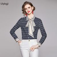 Fashionable All-Match Waist Slimming Positioning Printed Shirt (with Tie)