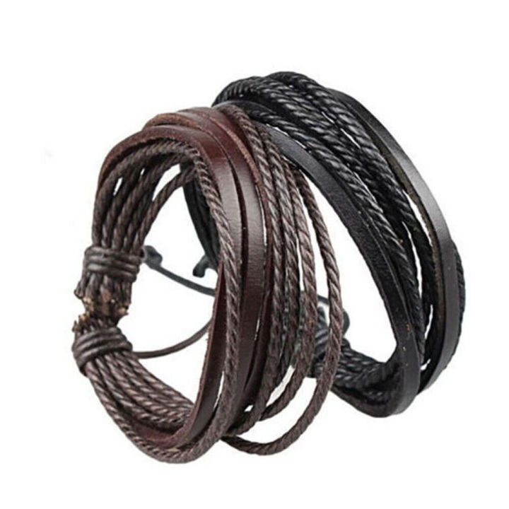 fashion-adjustable-wrist-strap-handmade-pu-leather-hand-woven-multilayer