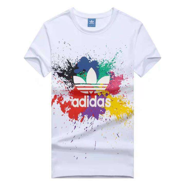 adidas-เสื้อยืดแขนสั้นสำหรับผู้ชาย-เสื้อยืดผ้าฝ้ายลายทหารสำหรับฤดูร้อน