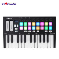 【Free Shipping】WORLDE Orca mini25 Portable 25-Key USB MIDI Keyboard Controller with 16 RGB Backlit Trigger Pads 8 Assignable Control Knobs