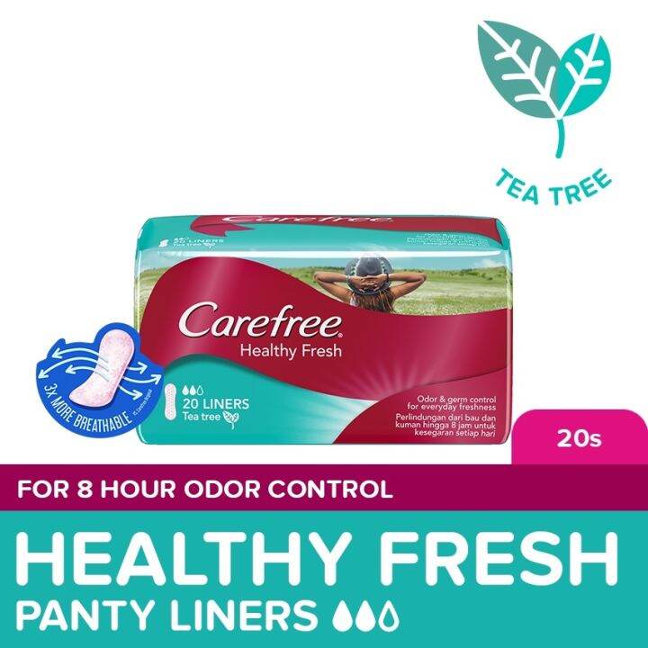 Carefree Healthy Fresh Panty Liners 20s Feminine Care Odor Control
