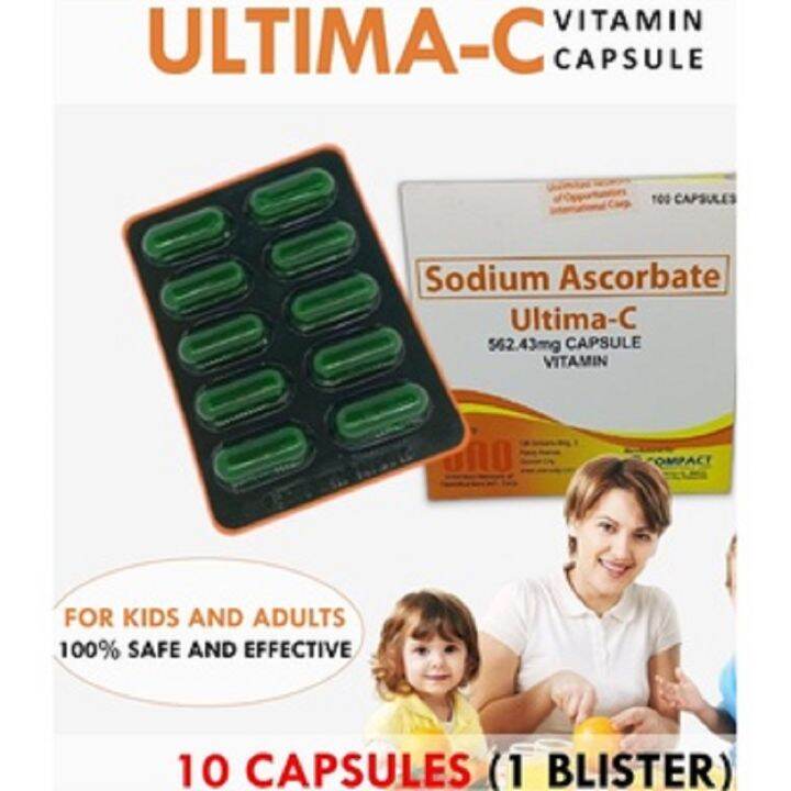 Ultima C 10 Capsules Original 1st Health Sodium Ascorbate Vitamins na Pampataba For Kids & Adult