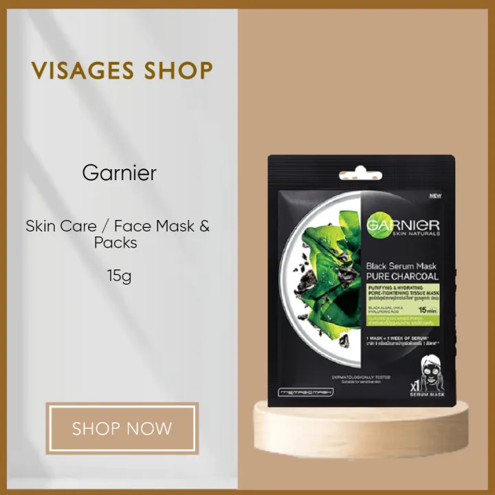 GARNIER Serum Face Mask Pure Charcoal (PoreTightening) Lazada PH