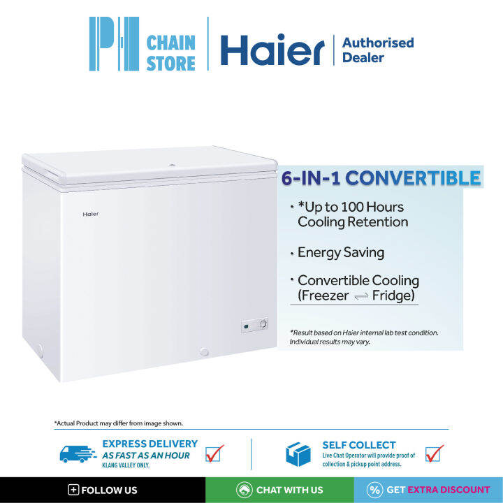 (COURIER SERVICE) HAIER BD248HP 207L 6IN1 CONVERTIBLE CHEST FREEZER