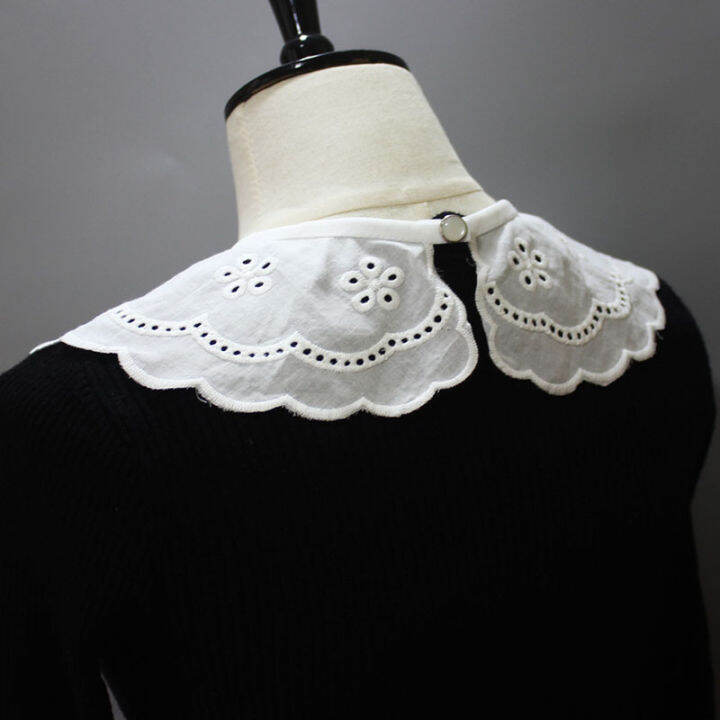 new-white-shawl-doll-fake-collar-female-shirt-hollow-false-collar-ladies-detachable-decorative-fake-collar-lapel-blouse-wrap