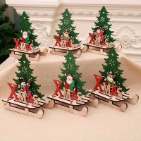 2021 Xmas Wooden Craft Christmas Tree Ornament Noel Christmas Decoration for Home Wooden Pendant Natal Gift New Year 2022