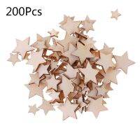 【สหรัฐอเมริกา Stock 】200Pcs ไม้ตัด Star Embellishment ไม้รูปร่างงานฝีมือตกแต่งงานแต่งงาน