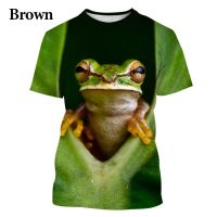 2023 newFashion New Frog 3d Print T-Shirt Summer Fashion Funny Animal Print Casual Short Sleeve Shirt