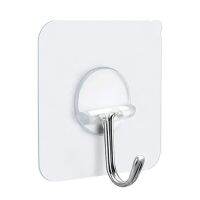 【YF】 10pcs Transparent stainless steel seamless adhesive hook non-punching kitchen bathroom strong clothes behind the door