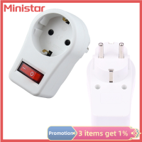 Ministar 1ชิ้น EU ขยายซ็อกเก็ต16A 250V ตัวแปลงไฟปลั๊กต่อหลอดไฟ