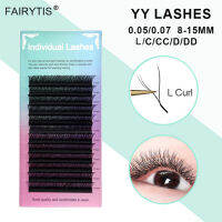 12เส้น YY Lash Premium สีดำเงา C ขนตางอนขนตาแบบเดี่ยว Faux Y-Shaped Fluffy Lashes ขนตาปลอม