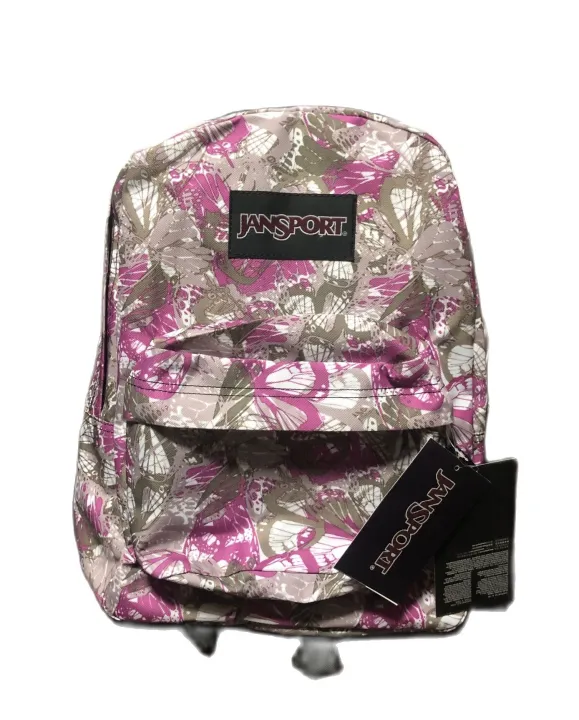 Jansport Backpack PURPLE BUTTERFLY (Black/Purple Strap) RANDOM ...