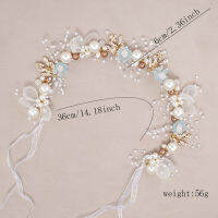 Yingshan Bride Hair Band เครื่องประดับผม New Pearl Flower Hair Band แฮนด์เมดสานทองเด็ก Headwear ผม KMKD