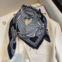 【CW】 90x90cm Scarf Silk Hair Neck Brand Office bandanna muffler Waiter Flight Attendants Handkerchief Rings wrap