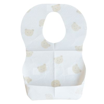 Y55B 50Pcs การ์ตูนหมีให้อาหาร Bib Unisex Non- Drool ผ้าขนหนูสำหรับ Busy Parents