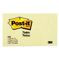 3M POST-IT กระดาษโน้ต NO.655 3x5 นิ้ว สีเหลือง (100แผ่น)