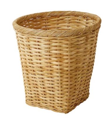 Wastepaper basket, handmade rattan size 29x29x28 cm.