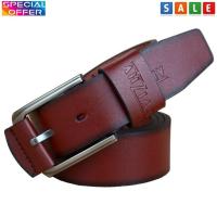 TRUSTY เข็มขัดผู้ชาย เข็มขัดหนัง Man Belt - English Classic Men Casual Belt No. 1876 ( สีน้ำตาล )