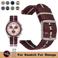 20mm Quick Release Nylon Bands for Omega for Swatch Moon Planet Series Weave Canvas Strap Replacement Women Men Sport Wristband