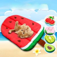 Dog Mat Cooling Summer Pad Dogs Cat Blanket Sofa Breathable Cold Pet Dog Bed Summer Washable Colorful Fruit Shape Dogs Ice Pad Beds