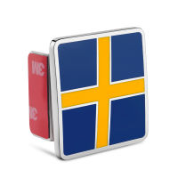 Sweden National Flag Logo Emblem Car 3D Sticker For Volvo S90 SAAB Audi VW Golf Passat Nissan Car Front Grille Sticker Decals