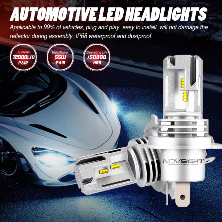 【Professional】NOVSIGHT N30S 2pcs Car Headlight A500-N30S-H3 9005/9006 ...