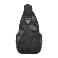 Triangles Crossbody Sling Bag Men Women Chest Bag Geometric Shoulder Backpack Daypack for Hiking Travel Sports Bag Running Belt