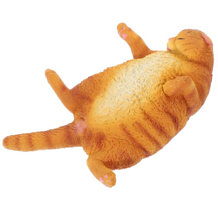 อุปกรณ์ประกอบฉากของเล่นขนาดจิ๋วรูปปั้นแมวพลาสติกปลอมเหมือนจริงหุ่นลูกแมวน่ารักโมเดลตกแต่งเดสก์ท็อป