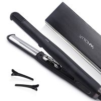 【LZ】✎◙☾  Profissional curvo placa cabelo encrespador Flat Iron titânio 450 ° F Curling ferros Salão cabelo Styling ferramentas dupla tensão