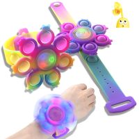 【CW】 Spinning Pop Fidget Spinner Figet Anti Stress Pops Wristband Kawaii Push Kids Gifts