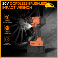 Nishore-20V ไร้สาย Brushless ประแจผลกระทบที่มี1/2in เชยความเร็วตัวแปร420N M แรงบิดประแจมือถือที่มี4ซ็อกเก็ต3.0Ah ลิเธียม Ba-Ttery ชาร์จอย่างรวดเร็วสำหรับการถอดถั่วน็อตซ่อมรถยนต์