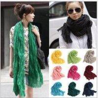 2018 New Europe Fashion 23 Colors Candy Solid Colors Soft Trendy Long Voile Scarfs Winter Warm Scarf Women Scarf Shawl Blue2023