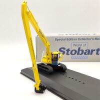 1:76 Atlas Eddie Stobart Rail Komatsu PC340 W122เครื่องขุดไฮดรอลิกวิศวกรรมโยธาโมเดล Diecast ของเล่นสีเหลืองคอลเลกชันรถ