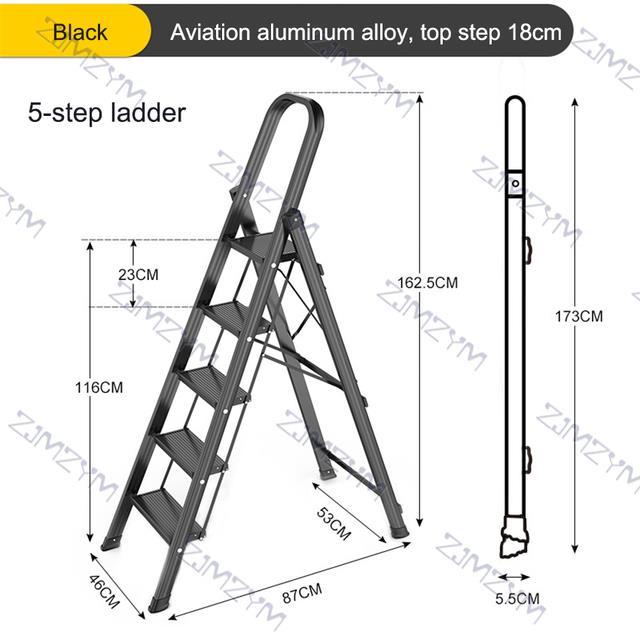 5-step-thickened-aluminum-alloy-ladder-household-folding-ladder-indoor-warehouse-telescopic-climbing-ladder-herringbone-ladder