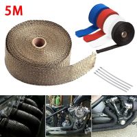 5M Roll Glass Fiber Insulation Belt Motorcycle High Temperature Resistant Exhaust Pipe Winding Tape Stainless Steel Cable Tie Adhesives Tape