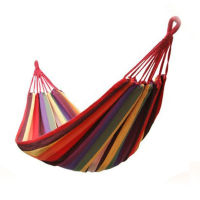 Indoor Outdoor Colorful Striped Camping Hammock For Garden Sports Home Travel Camping Swing Thick Canvas Hang Bed hammock