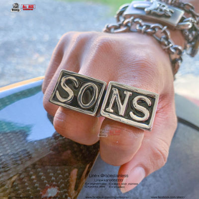 แหวนSons แหวนJax Teller แหวนsamcro Sons of anarchy แหวนหนัง (เนื้องานแท้ งานสแตนเลสแท้100%) ใส่ได้ทั้งชายและผู้หญิง มีไซส์ พร้อมส่ง 316L ร้านallacc