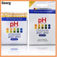 GEORG 100ct ความไวสูง แถบทดสอบ PH 4.5-9.0 ความแม่นยำสูง กระดาษทดสอบค่า pH ง่ายต่อการจับคู่ กระดาษลิตมัส ความเป็นกรดของร่างกายและความเป็นด่าง