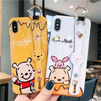 Winnie the Pooh X XS XR 678 Plus Wristband Holder Case 11 Pro Max Soft Case SE