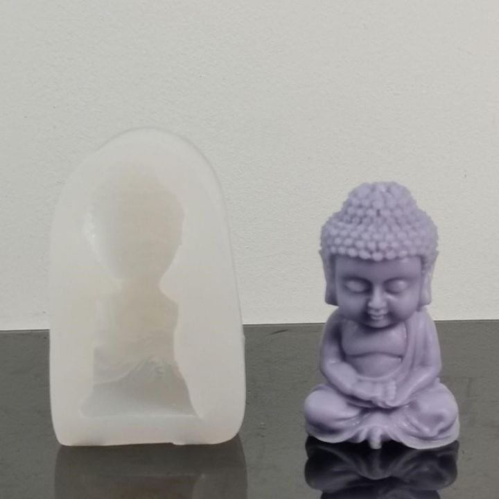 decoration-amitabha-diy-candle-mold-little-buddha-candle-silicone-mold