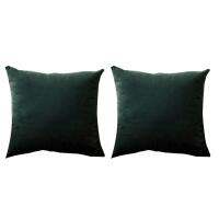 2 Set Cushion Cover Decorative Cushion Cover Cushion Lumbar Sofa with Hidden Closure Hideaway Sofa Room 24X 24 Inches 60 X 60 Cm Dark Green