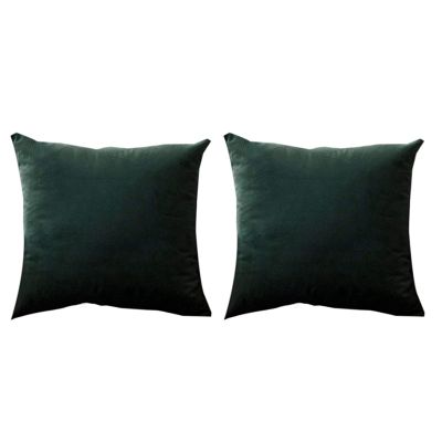 2 Set Cushion Cover Decorative Cushion Cover Cushion Lumbar Sofa with Hidden Closure Hideaway Sofa Room 24X 24 Inches 60 X 60 Cm Dark Green