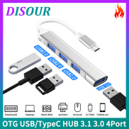 DISOUR 4-IN-1 USB C HUB 3.0 Type C 4 Port Multi USB Splitter Adapter OTG