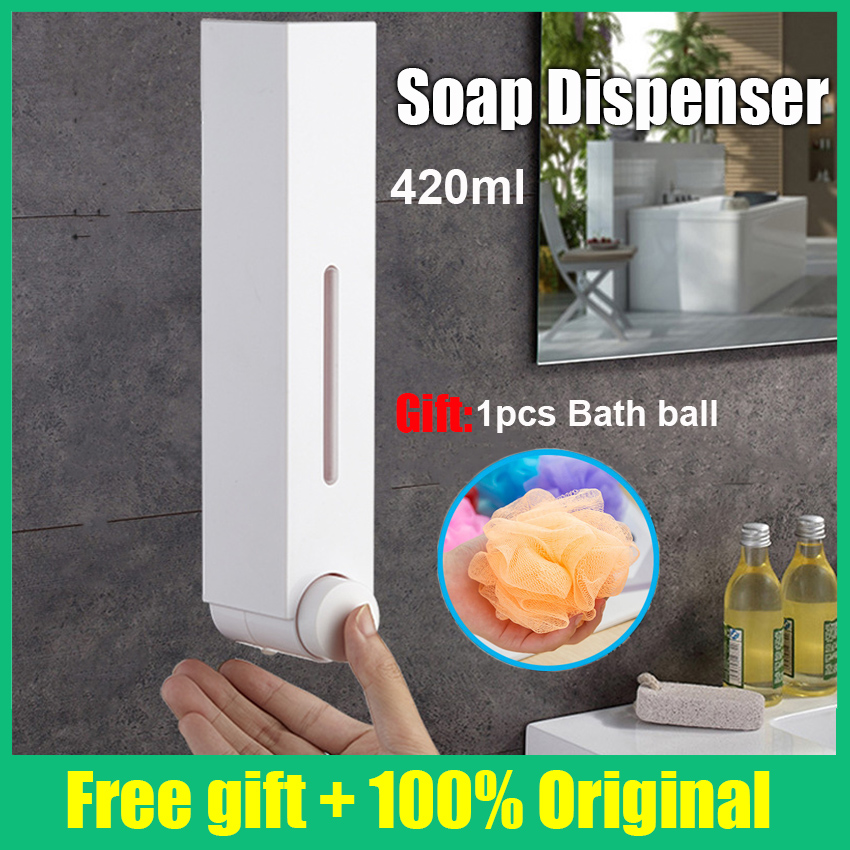 [Buy 1 Get 1 Free Gift] Nantang TTLIFE 420ml Hotel Soap Dispenser Household Bathroom Wall Mounted Hand Sanitizer Bottom Shampoo Bath Soap Dispenser