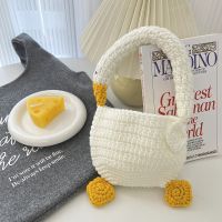 Handmade DIY Big Goose Handbag Bag Korean Crochet Knitting Yarn Mini Bag Cute Foreign Style Childrens Bag for Girlfriends 〖WYUE〗