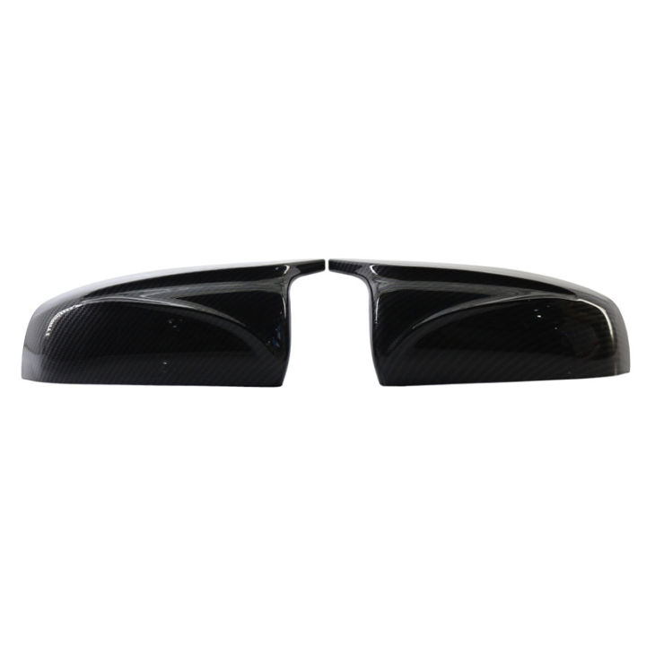 สำหรับ-bmw-x5-e70-x6-e71อุปกรณ์เสริมในรถยนต์รถกระจกมองหลังด้านข้างฝาครอบกระจกมองหลังหมวก-abs-คาร์บอนไฟเบอร์กลอสสีดำ08-13